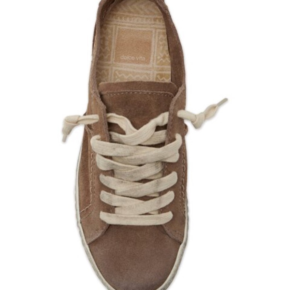 Dolce Vita Dark Taupe Zalen Suede Sneaker Size 7.5